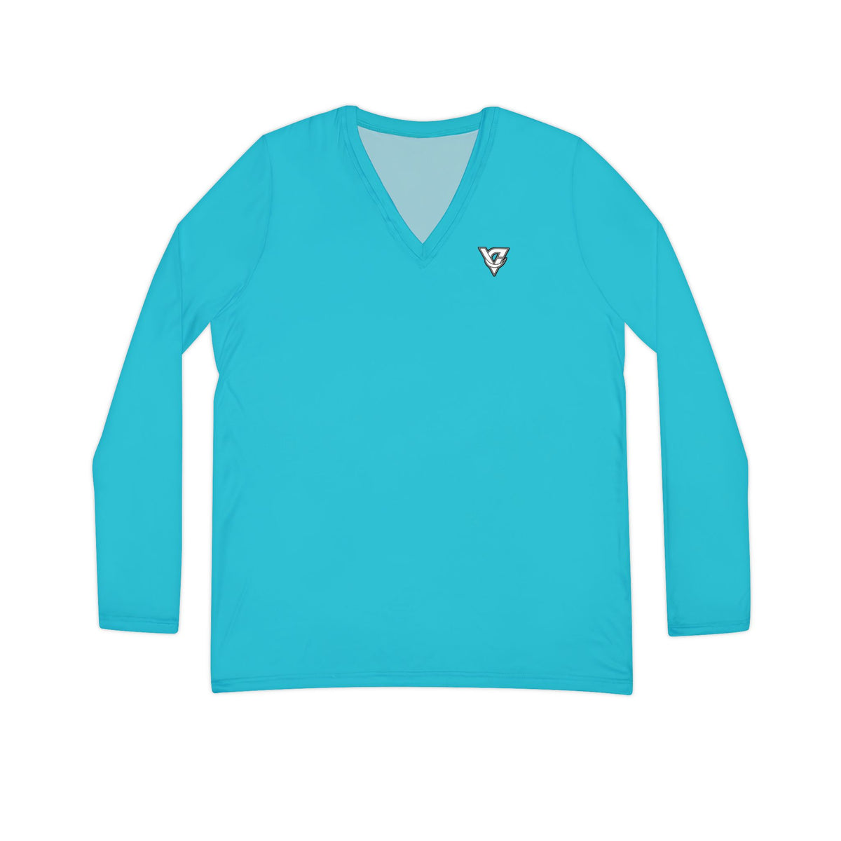 Aqua Essential Women's Long Sleeve V-Neck Athletic Top