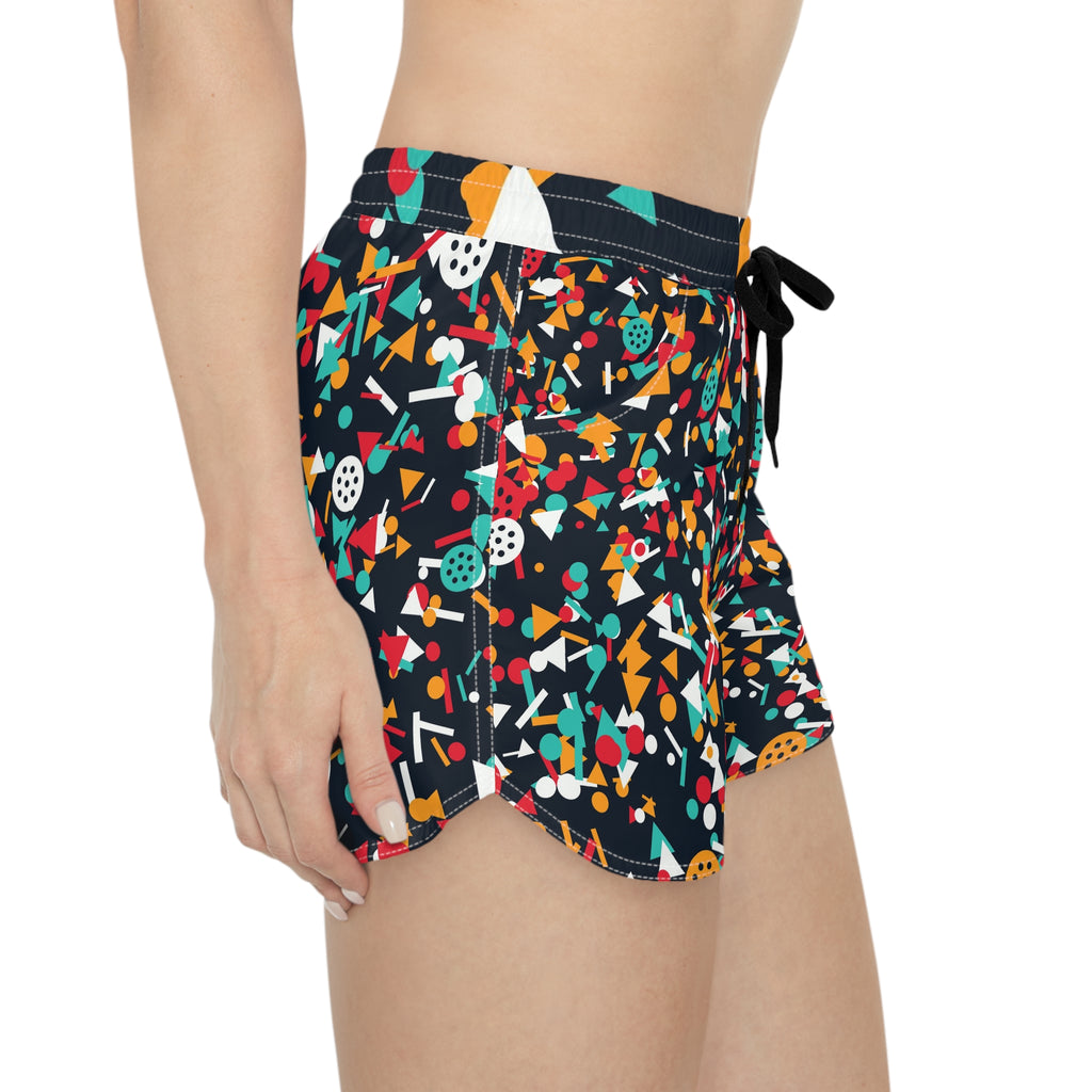 Pickleball Aqua Volt Confetti Pop Women's Athletic Shorts with Pockets
