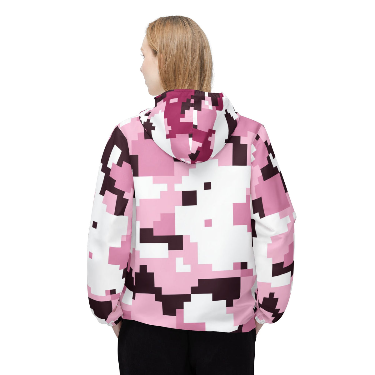 Rose Digital Camo Women's Windbreaker Jacket