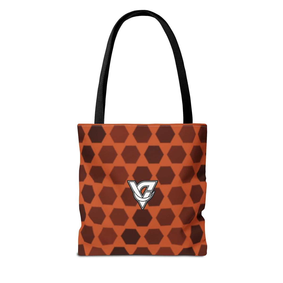 Auburn Hex Grid Tote Bag — All-Over Print Gym & Everyday Tote