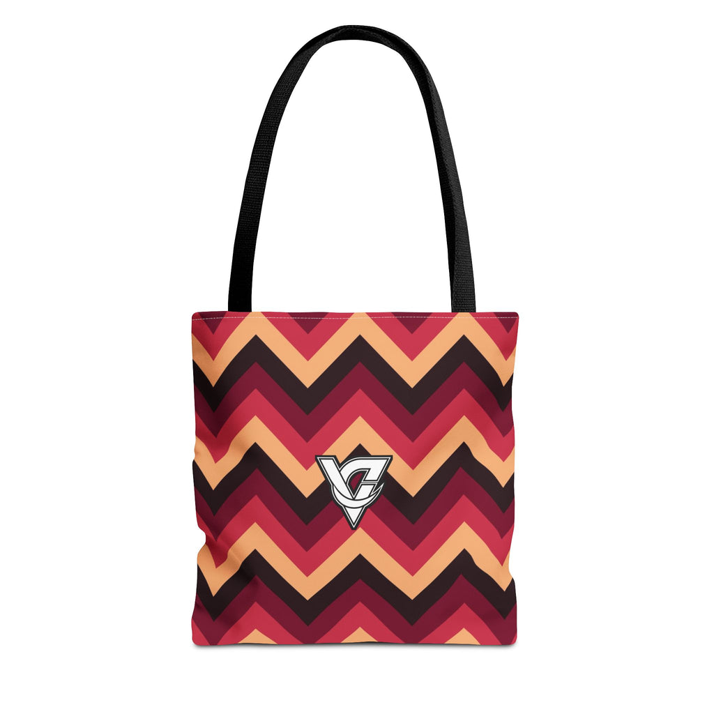Cranberry Chevron Tote Bag — All-Over Print Gym & Everyday Tote