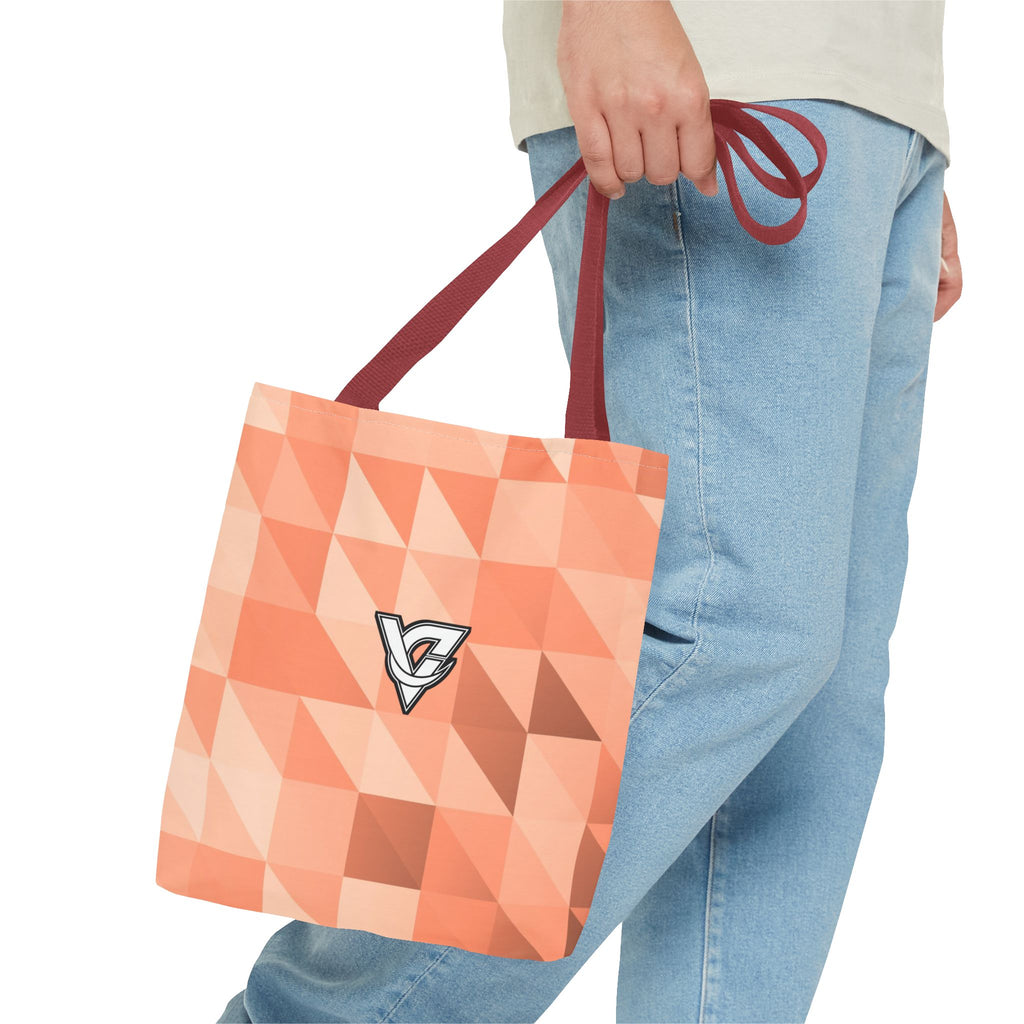 Peach Low-Poly Tote Bag — All-Over Print Gym & Everyday Tote