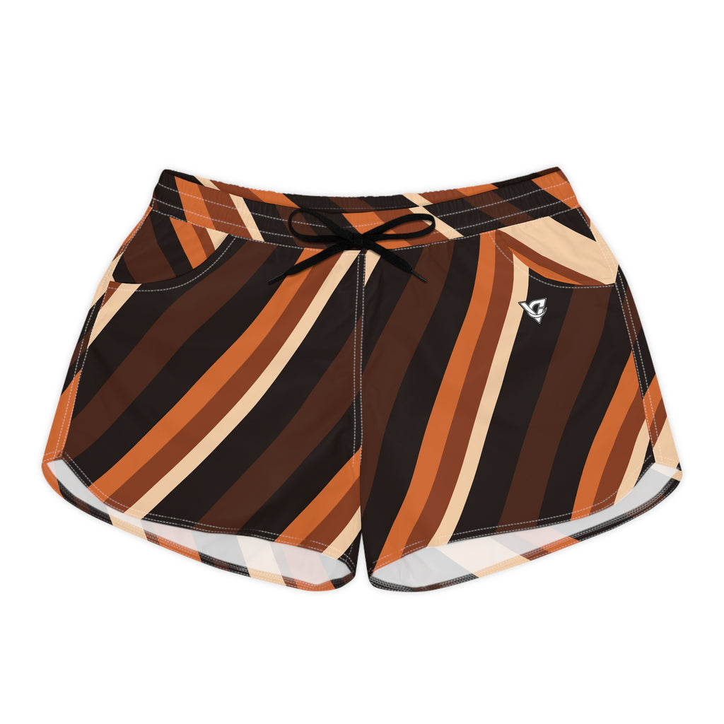 Women's Multipurpose Athletic Shorts with Pockets | Cinnamon Stripe