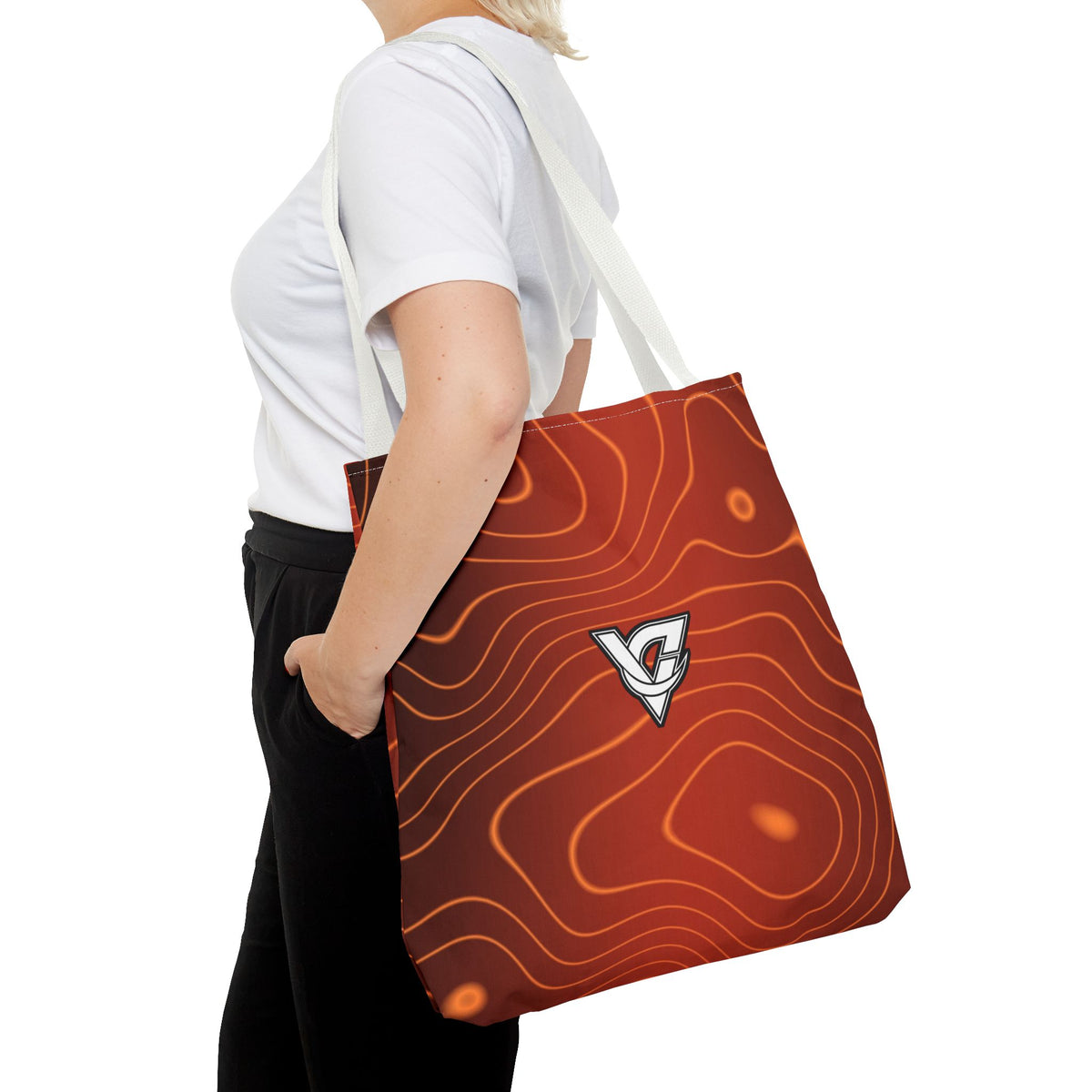 Sunset Orchard Topo Tote Bag — All-Over Print Gym & Everyday Tote