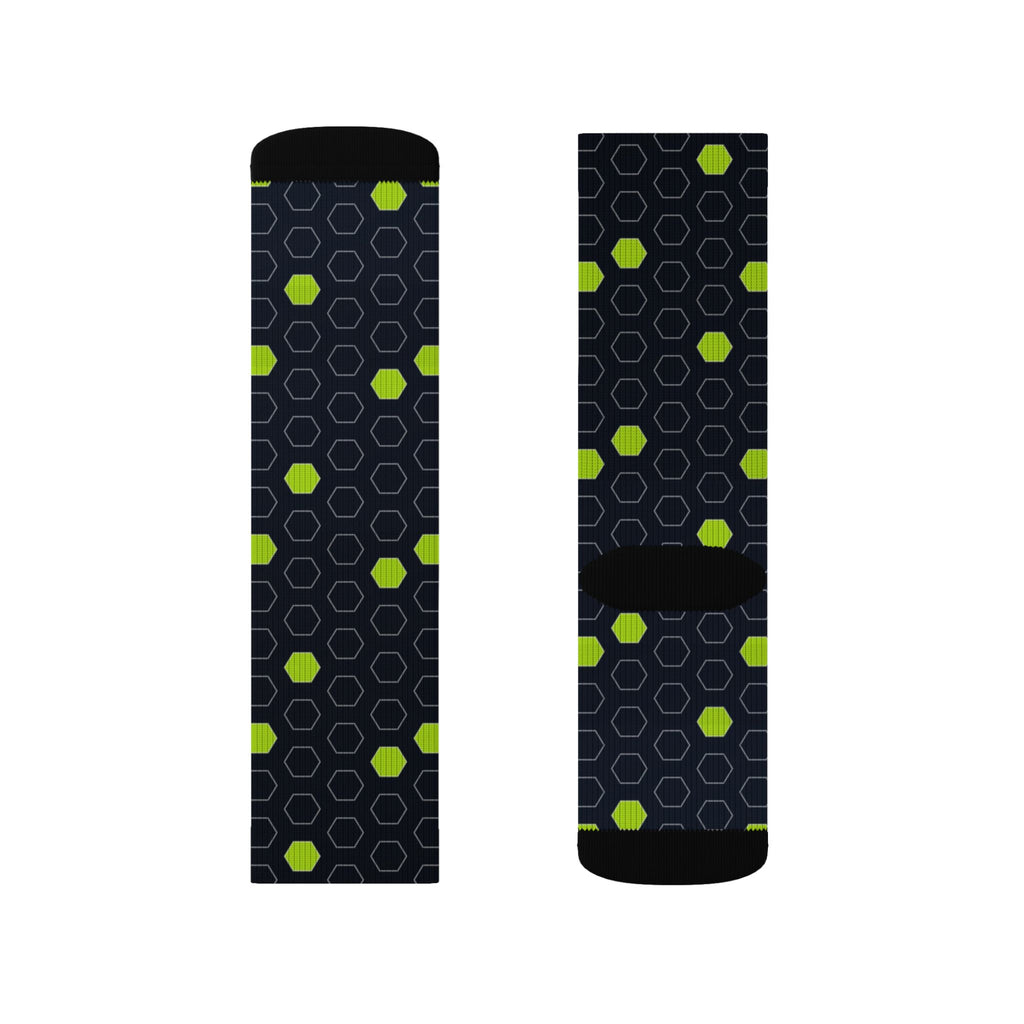 Soccer Volt Night Hex Pitch Athletic Crew Socks