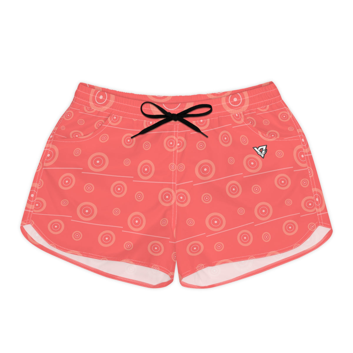 Training & Gym Hot Coral Iron Plate Women's Athletic Shorts with Pockets