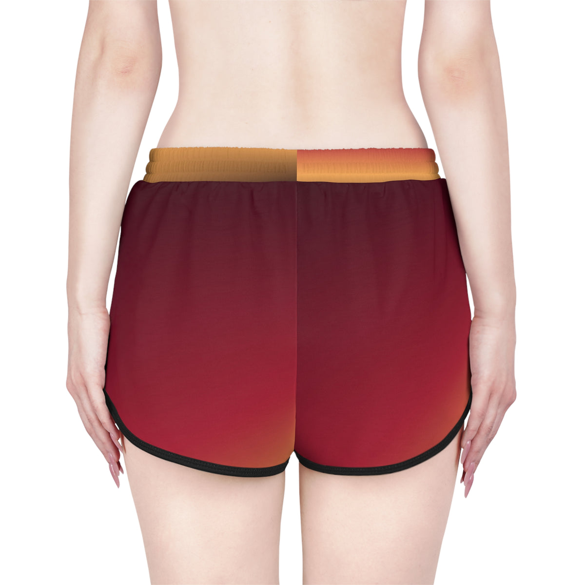 Women's Spiced Wine Ombre Relaxed Shorts — All-Over Print Running & Workout Shorts