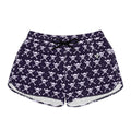 Women's Multipurpose Athletic Shorts with Pockets | Halloween Witching Purple Skull & Crossbones