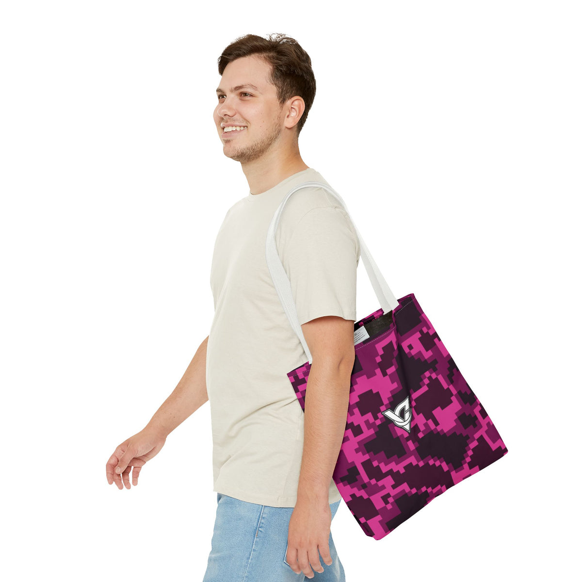 Berry Digital Camo Tote Bag — All-Over Print Gym & Everyday Tote