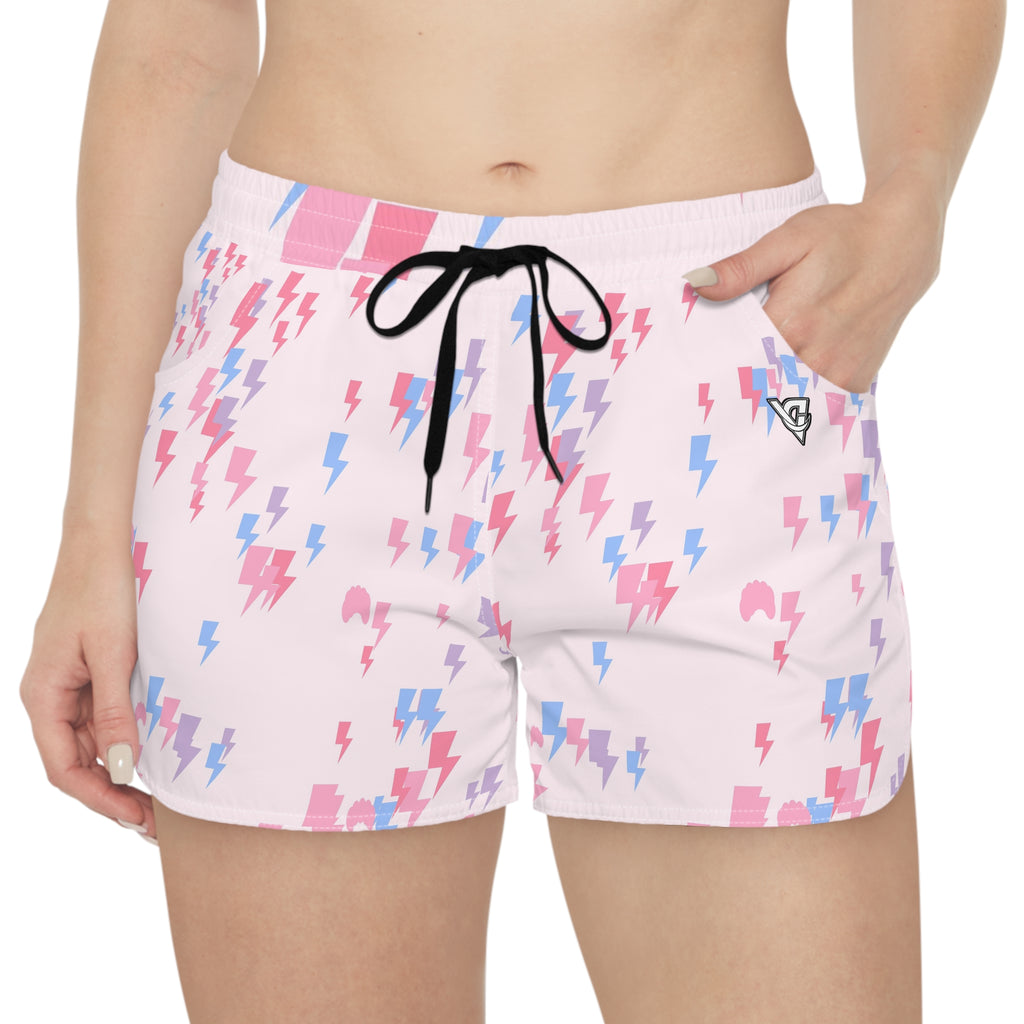 Yoga Cotton Candy Bolt Strike Women's Athletic Shorts with Pockets
