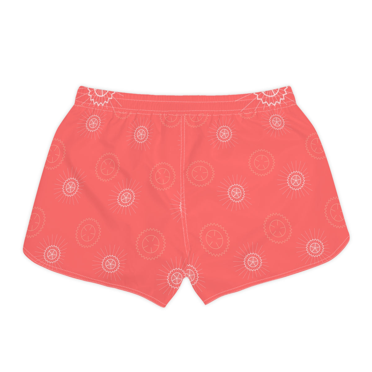 Cycling Hot Coral Chainring Women's Athletic Shorts with Pockets
