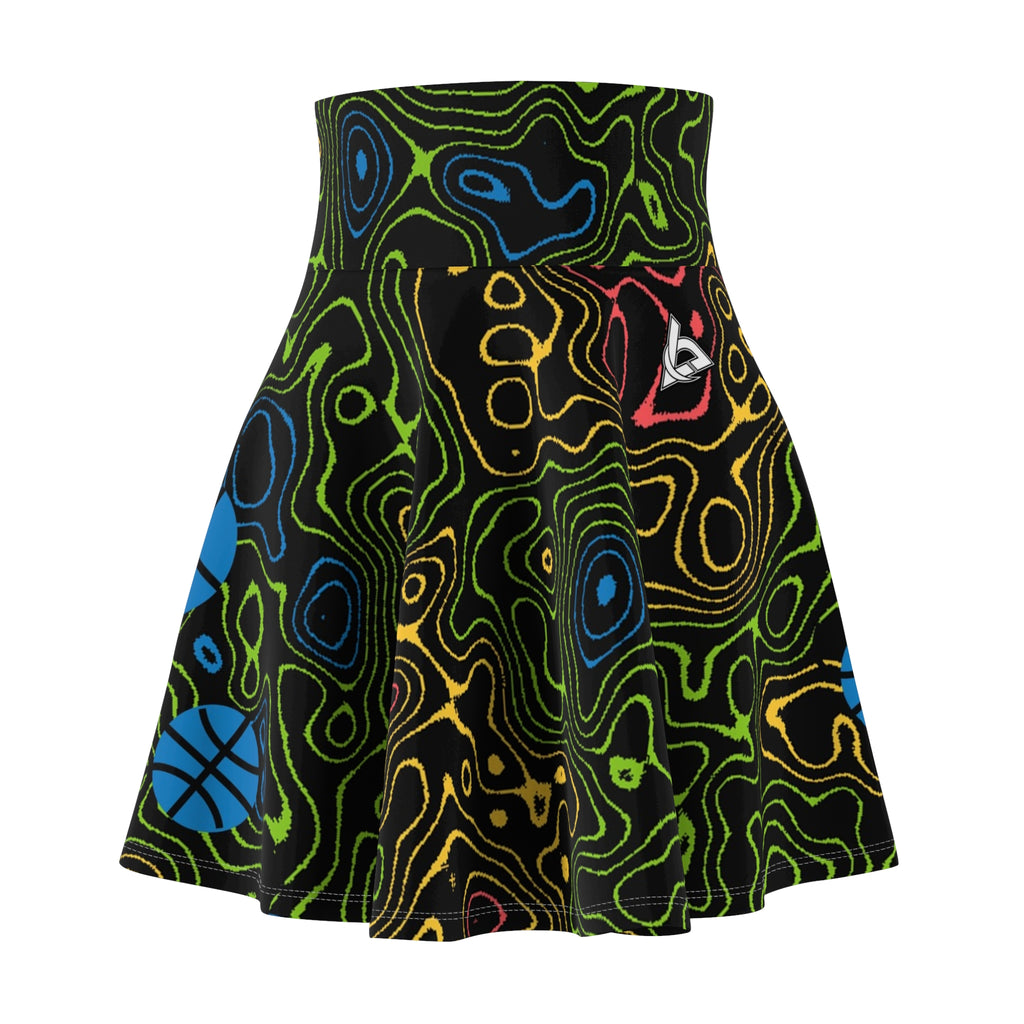 Basketball Rainbow Rally Topo Trail Women's Athletic Skater Skirt
