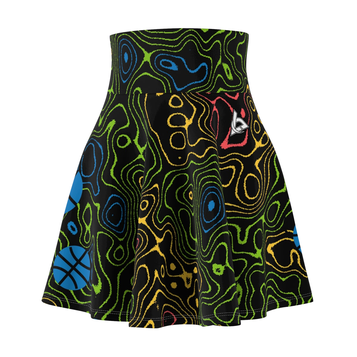 Basketball Rainbow Rally Topo Trail Women's Athletic Skater Skirt