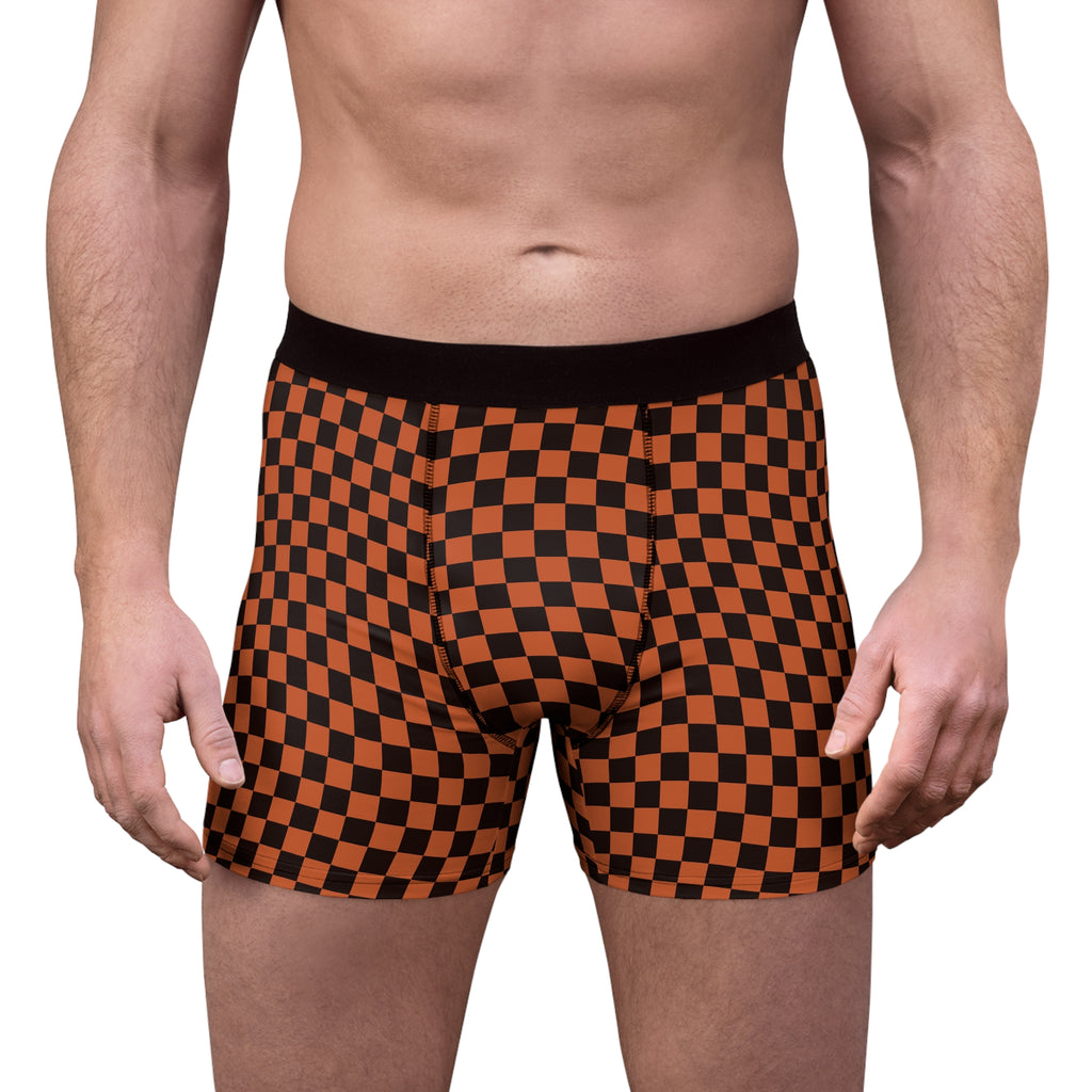 Auburn Warp Check Men's Boxer Briefs — Performance Underwear