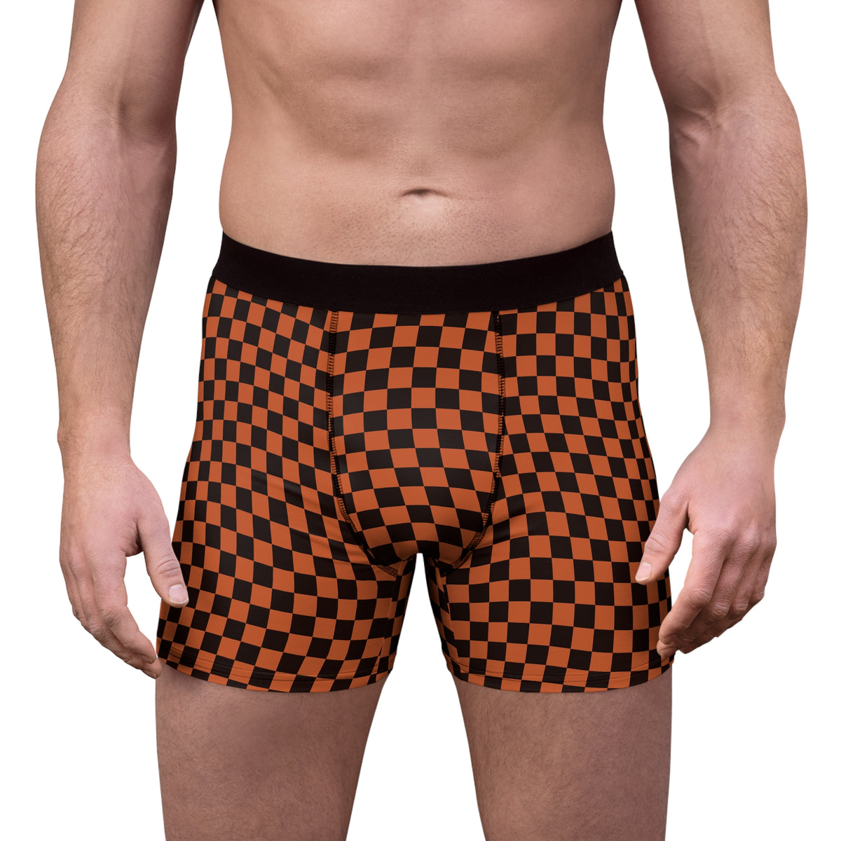 Auburn Warp Check Men's Boxer Briefs — Performance Underwear