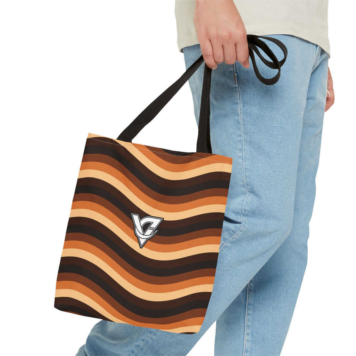 Copper Wave Tote Bag — All-Over Print Gym & Everyday Tote