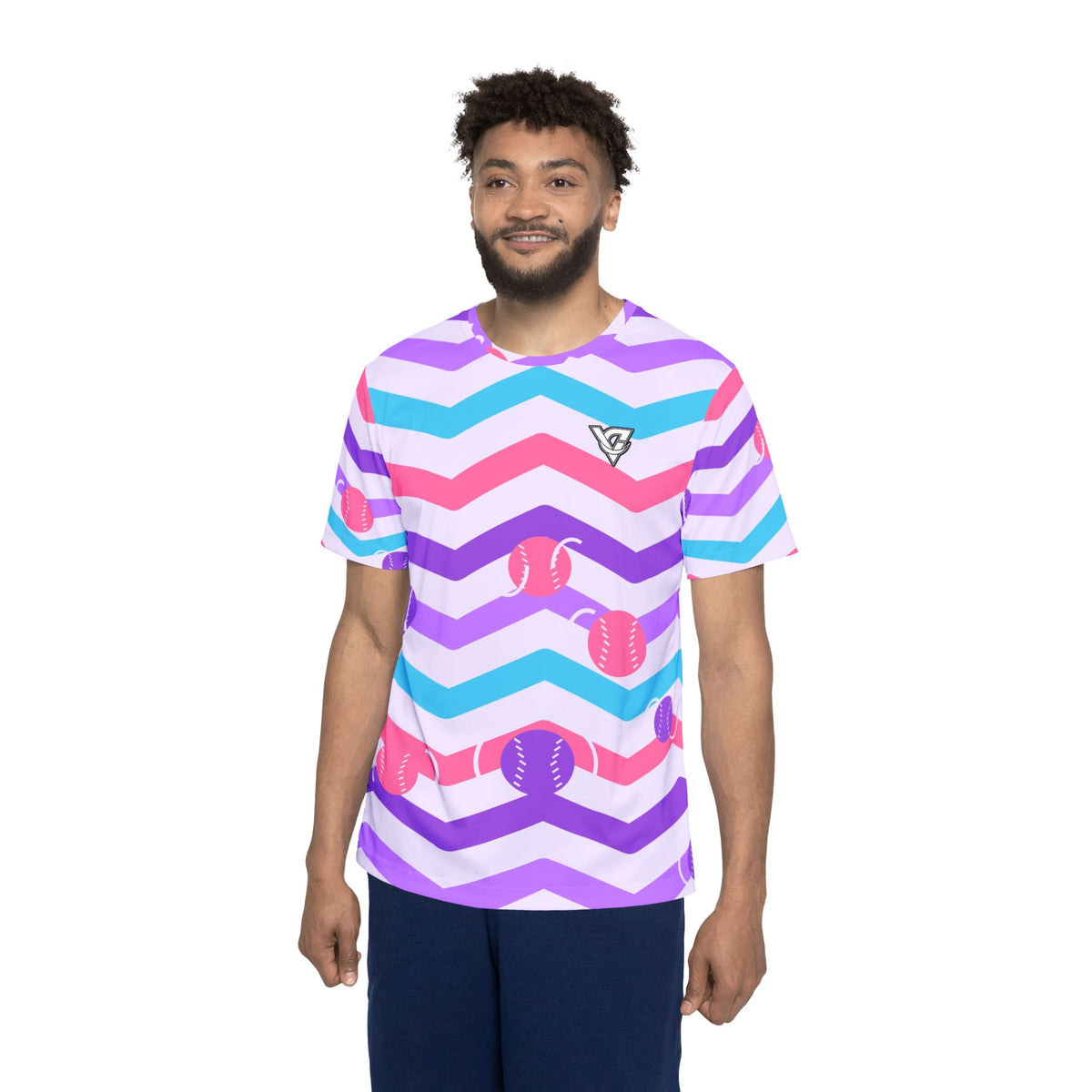 Baseball & Softball Lilac Wave Chevron Rush Men's Sports Jersey