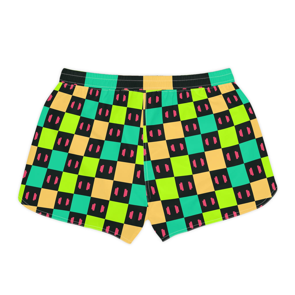 Training & Gym Emerald Zest Checker Drive Women's Athletic Shorts with Pockets