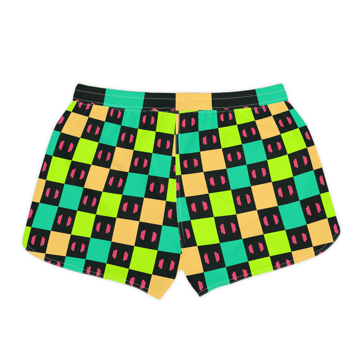 Training & Gym Emerald Zest Checker Drive Women's Athletic Shorts with Pockets