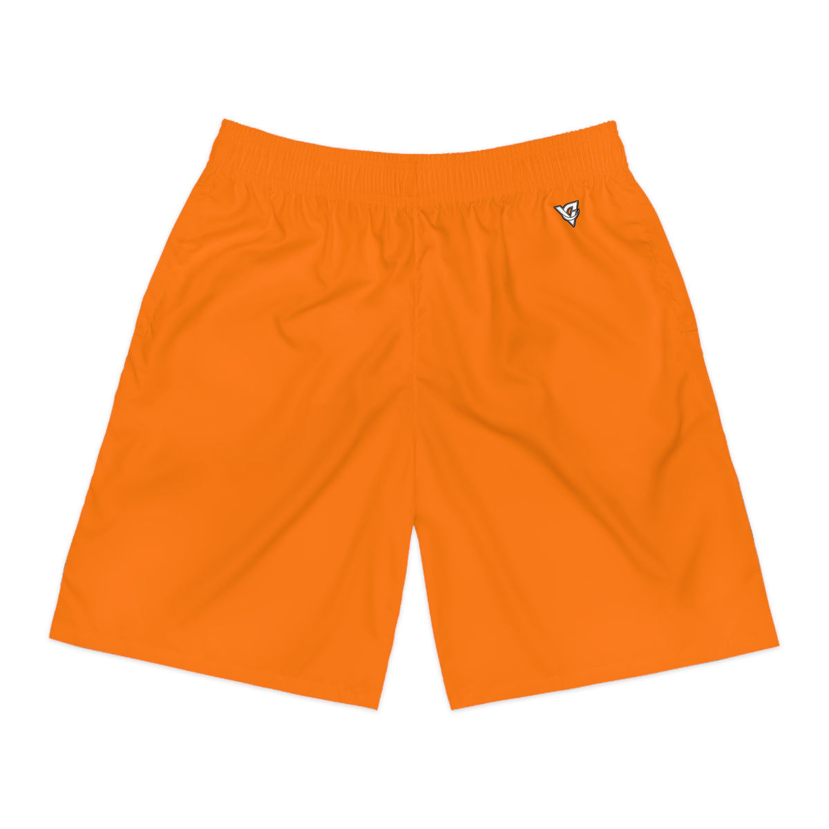 Vantacore Solid Orange Men's Athletic Shorts with Pockets