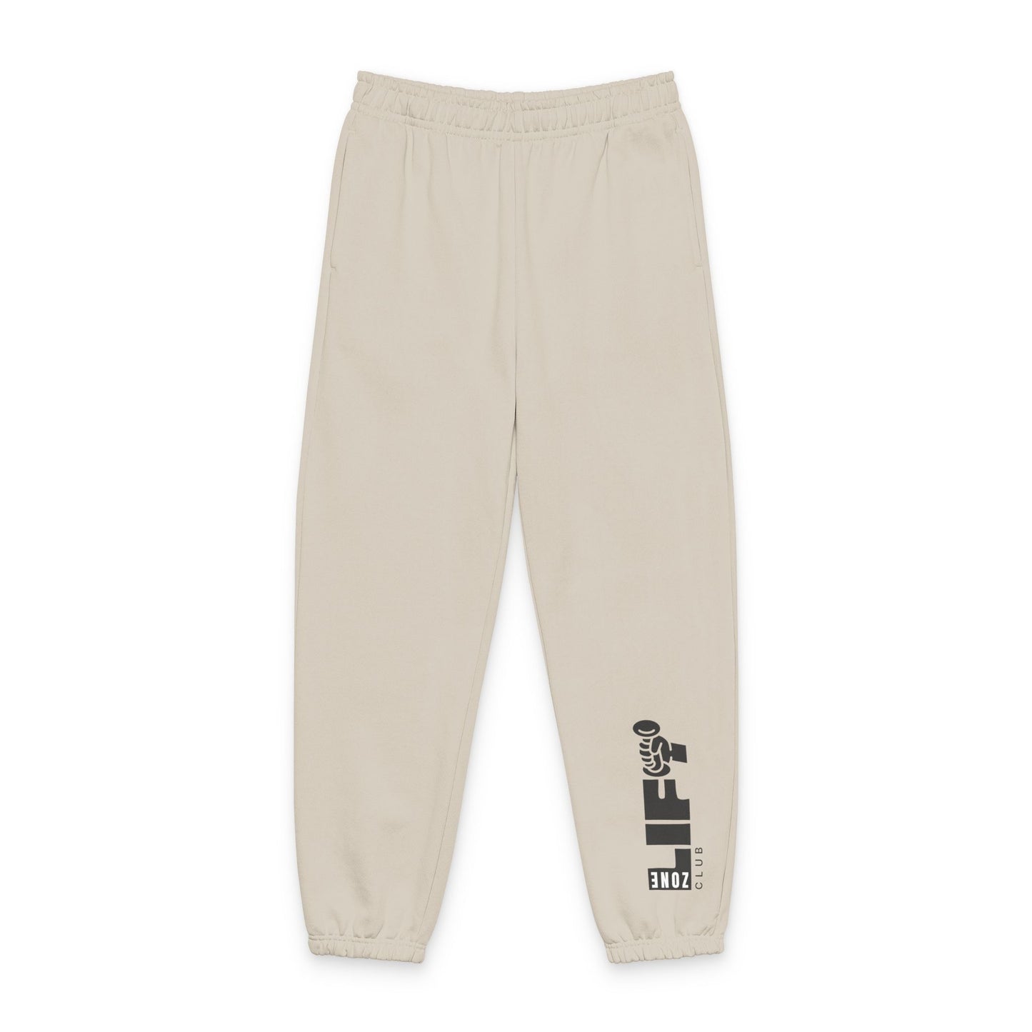 Beige VANTICOR Logo Sweatpants — Heavyweight Cozy Joggers