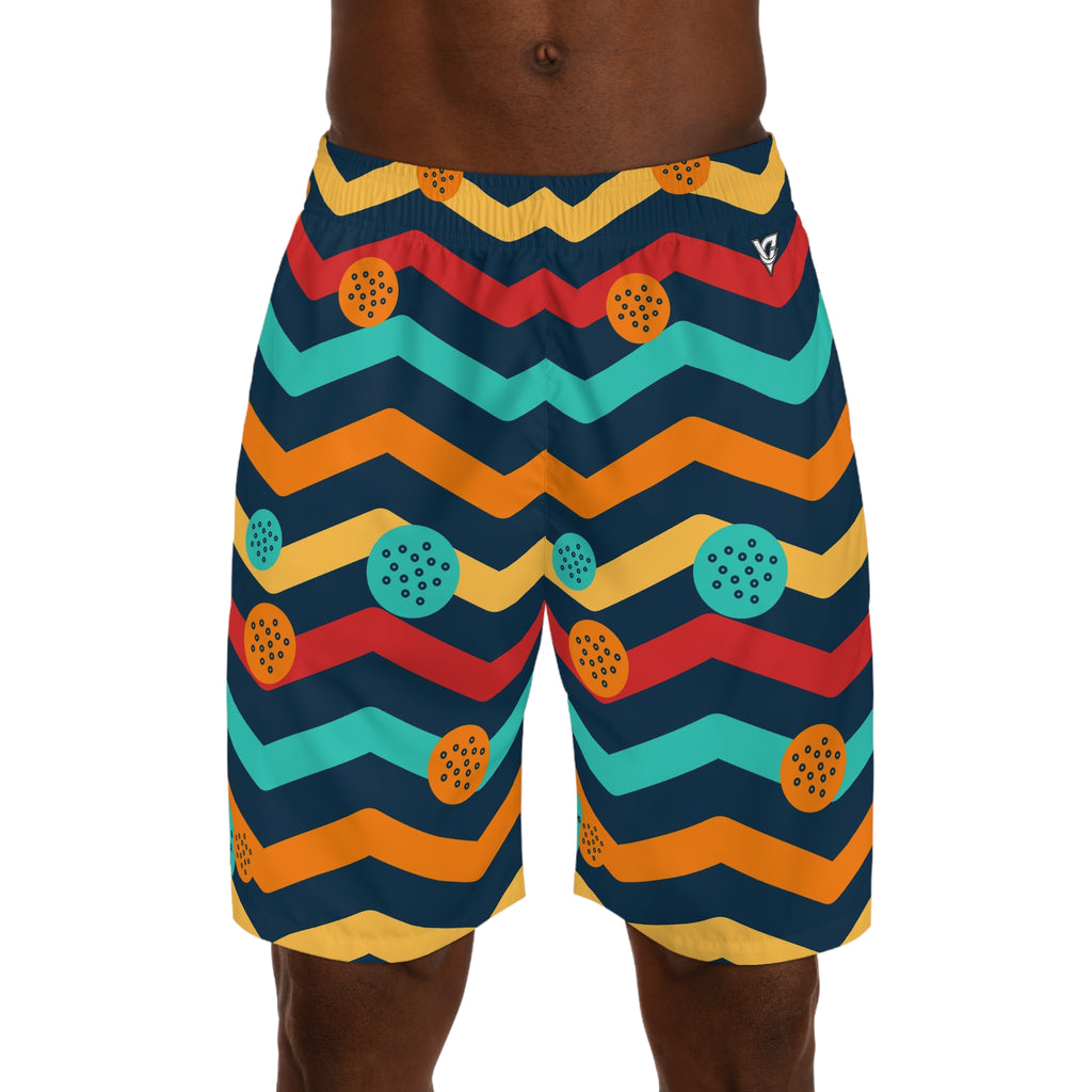 Golf Tropic Heat Chevron Rush Men's Athletic Shorts with Pockets
