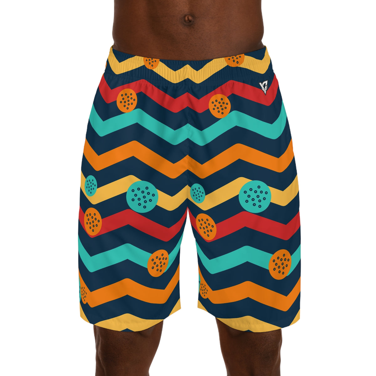 Golf Tropic Heat Chevron Rush Men's Athletic Shorts with Pockets