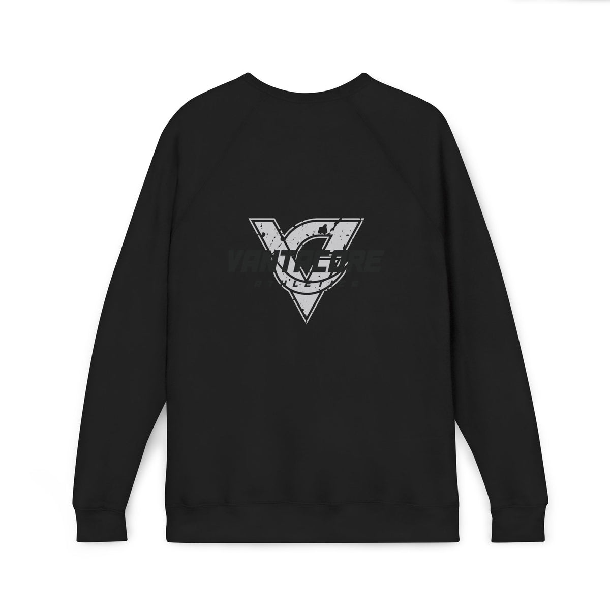 Motivational Raglan Sweatshirt — "Show Up. Work Hard. Repeat." Crewneck