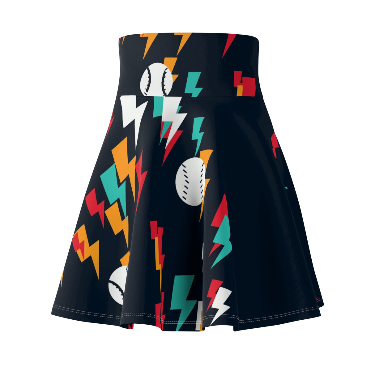 Baseball & Softball Aqua Volt Bolt Strike Women's Athletic Skater Skirt