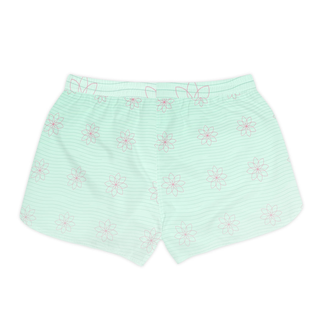 Yoga Mint Glow Flow Lotus Women's Athletic Shorts with Pockets