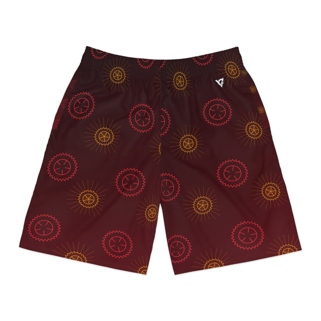 Cycling Crimson Blaze Chainring Men's Athletic Shorts with Pockets