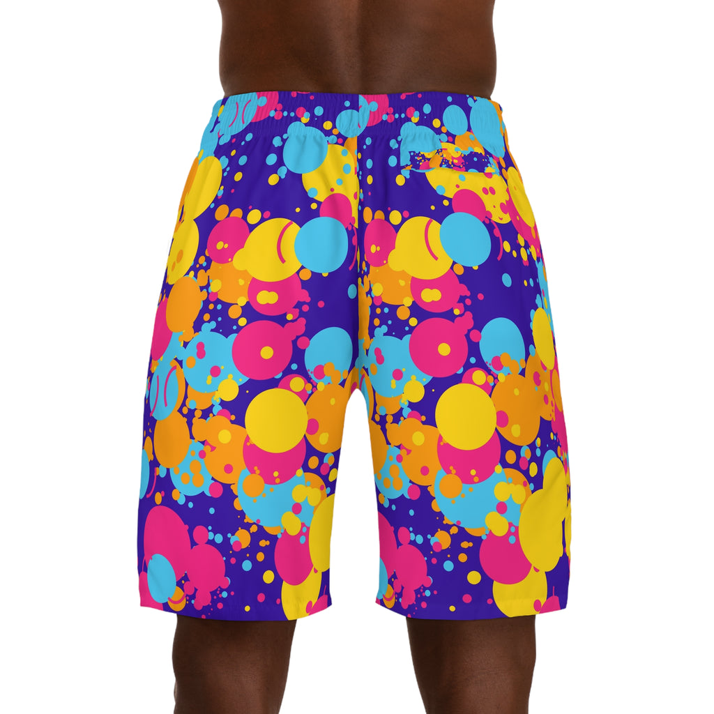 Tennis Sunrise Punch Splash Zone Men's Athletic Shorts with Pockets