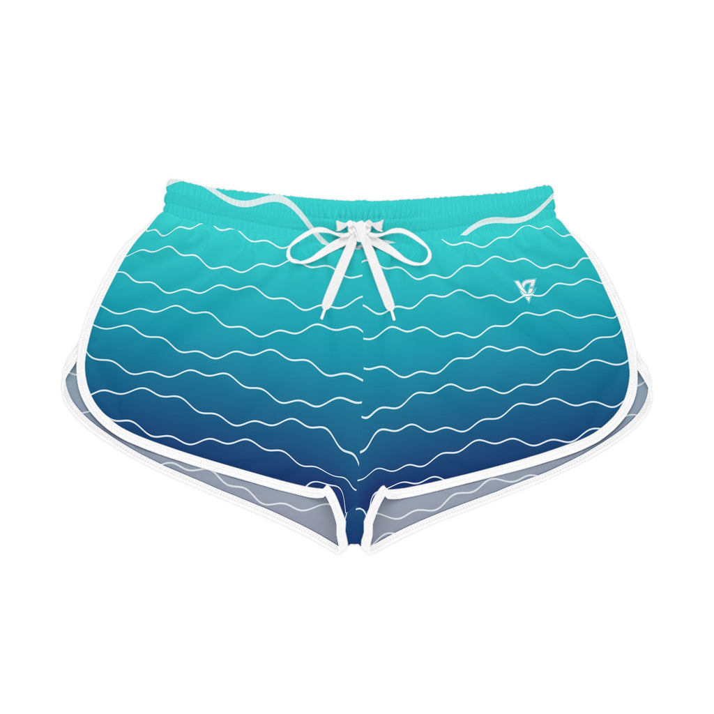 Women's Ocean Ombre Relaxed Shorts – Colorful All-Over Print Running & Workout Shorts