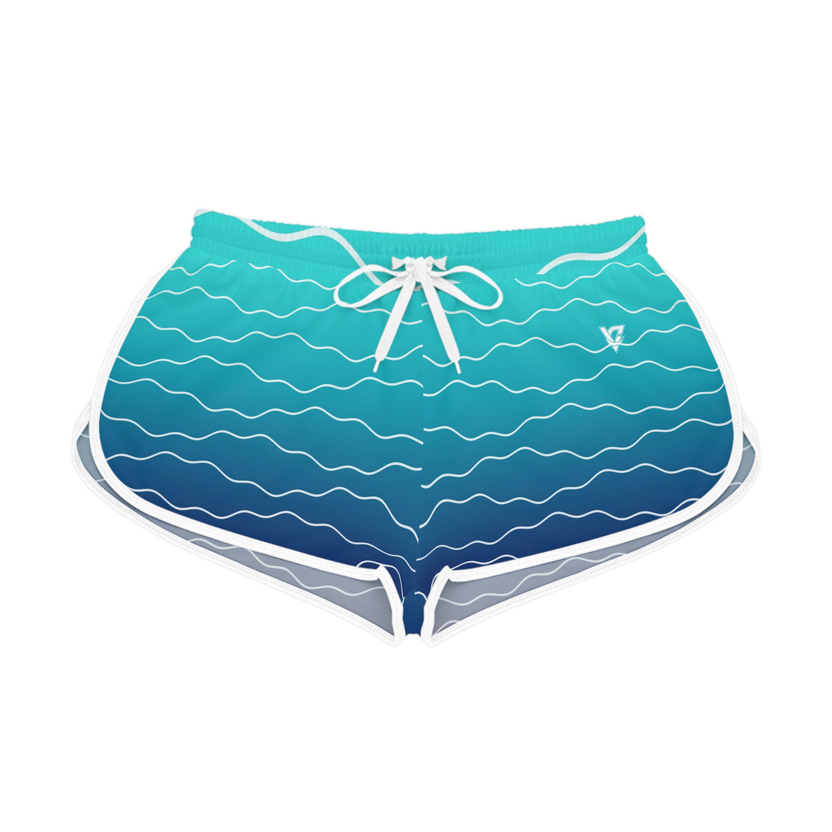 Women's Ocean Ombre Relaxed Shorts – Colorful All-Over Print Running & Workout Shorts