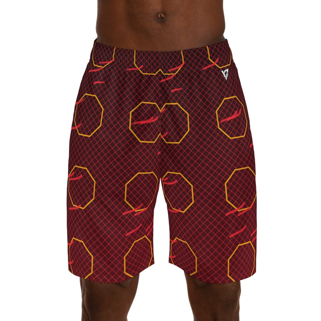 Combat Sports Crimson Blaze Cage Mesh Men's Athletic Shorts with Pockets