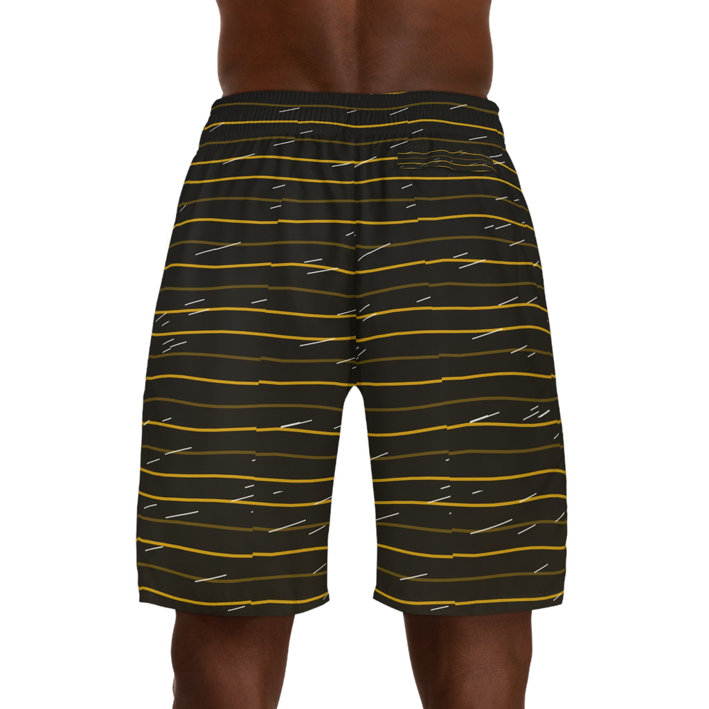 Running Gold Rush Pace Lanes Men's Athletic Shorts with Pockets