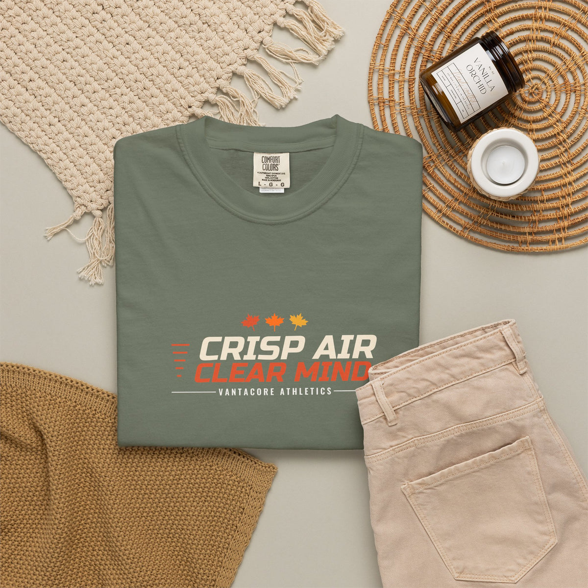 Crisp Air Clear Mind | Women's Garment-Dyed Graphic Tee