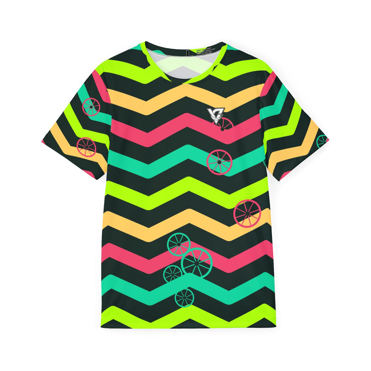 Cycling Emerald Zest Chevron Rush Men's Sports Jersey