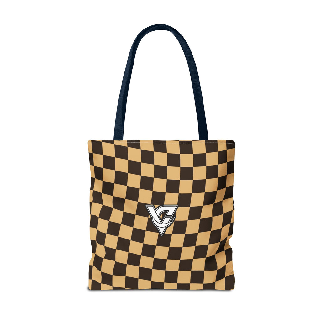 Desert Warp Check Tote Bag — All-Over Print Gym & Everyday Tote