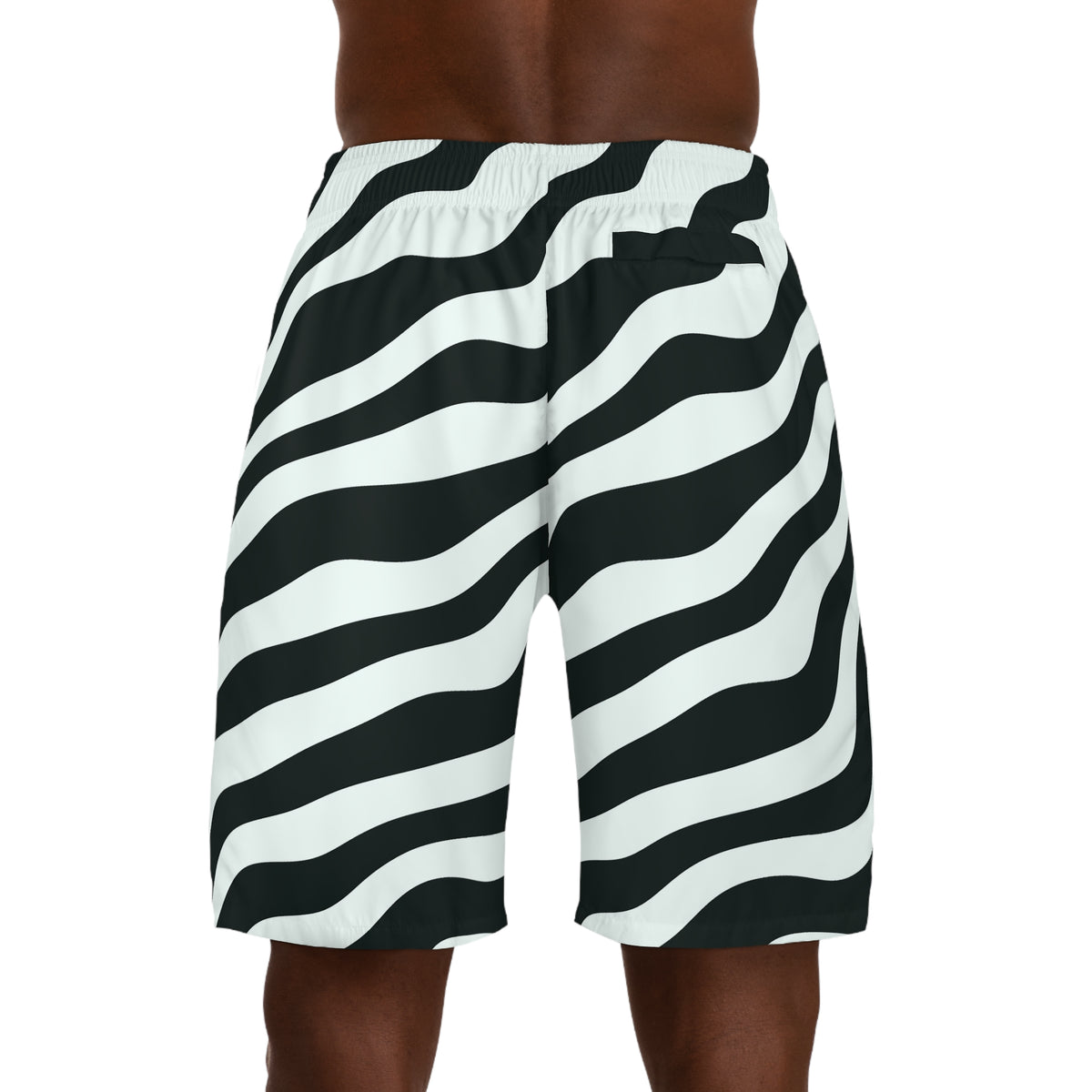 Men's Mint Zebra Performance Jogger Athletic Shorts with Pockets
