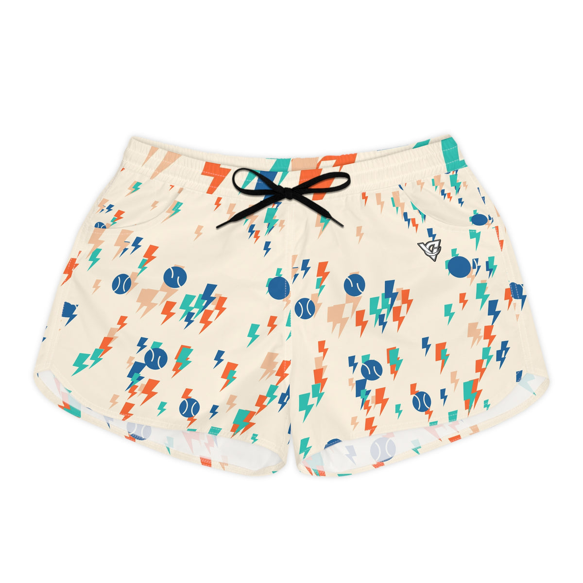 Tennis Papaya Splash Bolt Strike Women's Athletic Shorts with Pockets