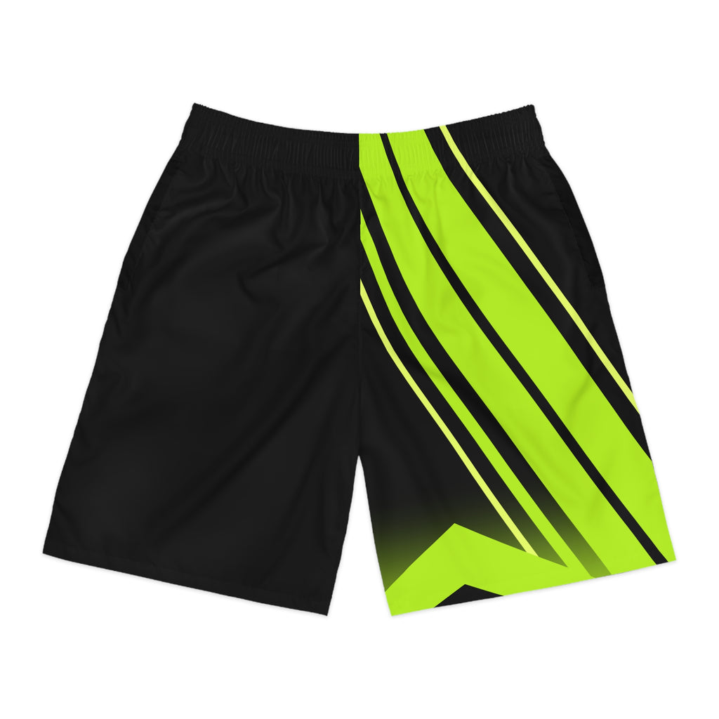 Men's Stealth Black & Volt Running Jogger Shorts with Pockets — Athletic Performance