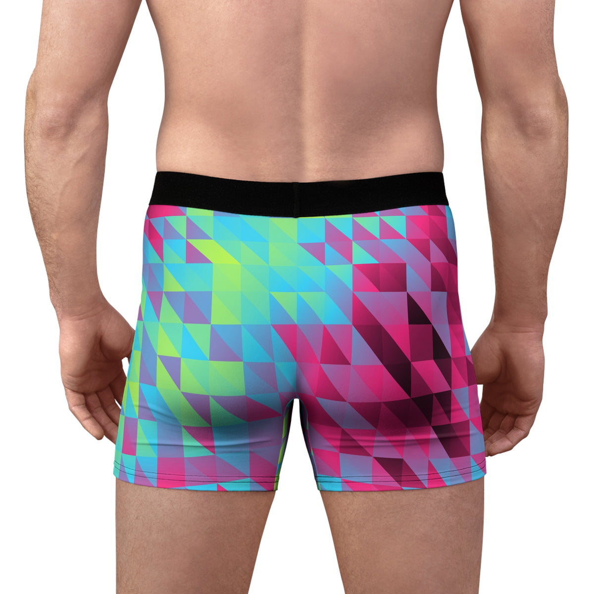 Neon Low-Poly Men's Boxer Briefs — Performance Underwear