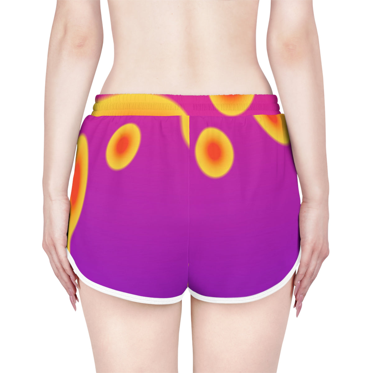 Women's Lava Lamp Relaxed Shorts – Colorful All-Over Print Running & Workout Shorts