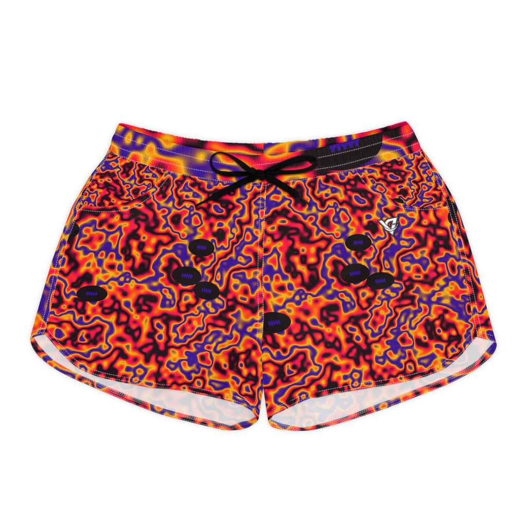 Football Hot Lava Marble Flow Women's Athletic Shorts with Pockets