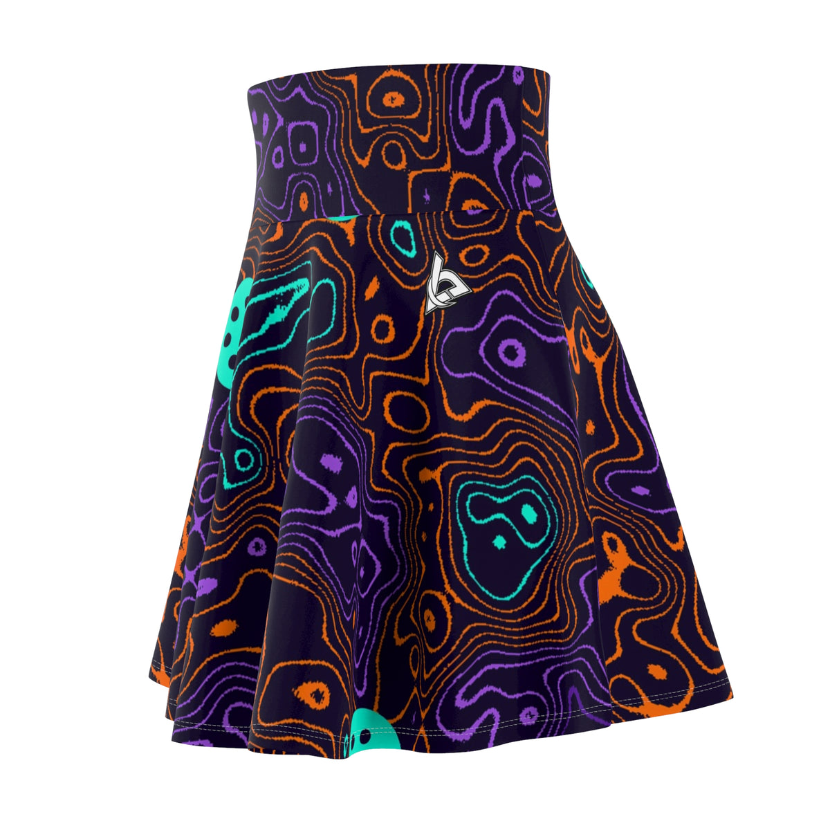 Pickleball Galaxy Glow Topo Trail Women's Athletic Skater Skirt