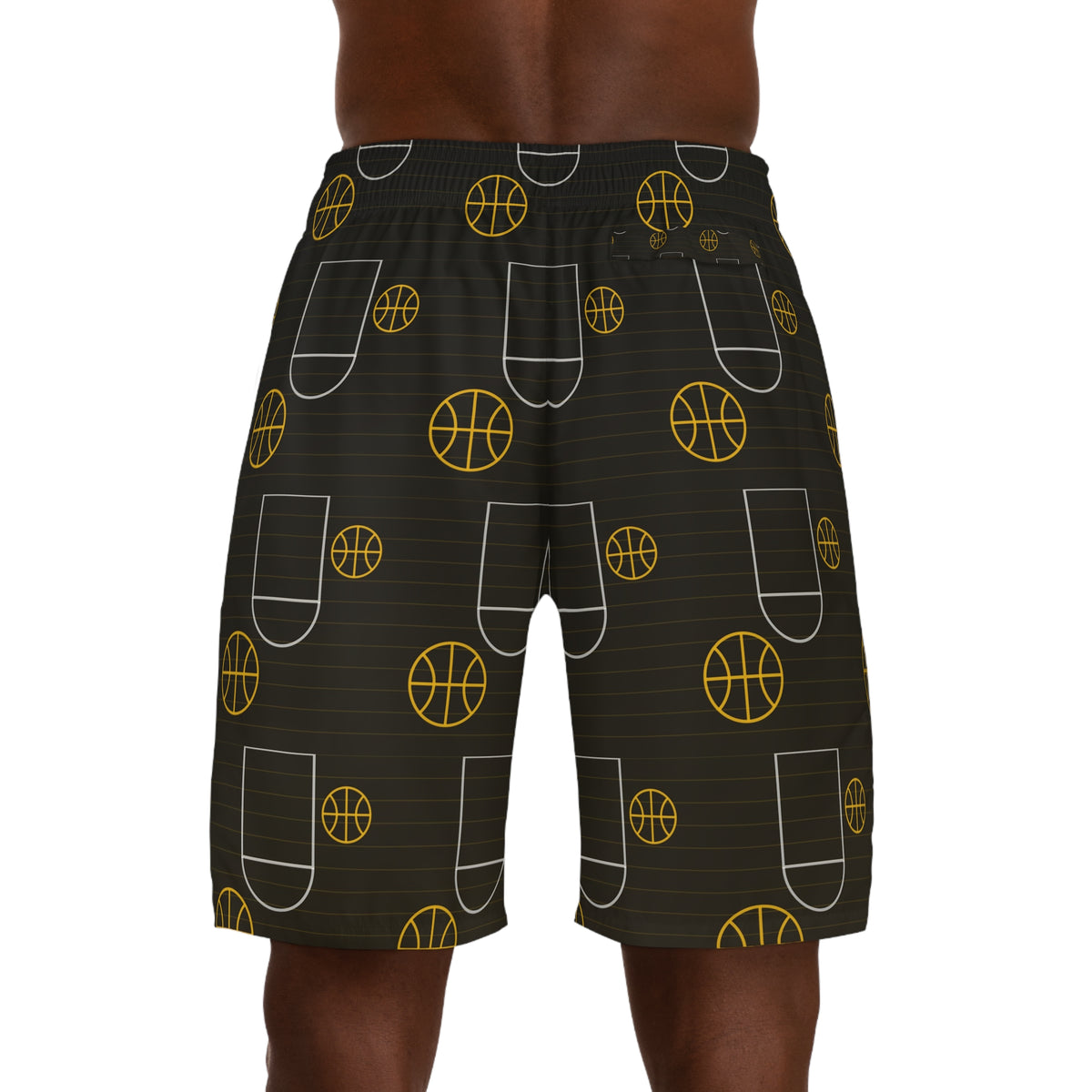 Basketball Gold Rush Court Seam Men's Athletic Shorts with Pockets