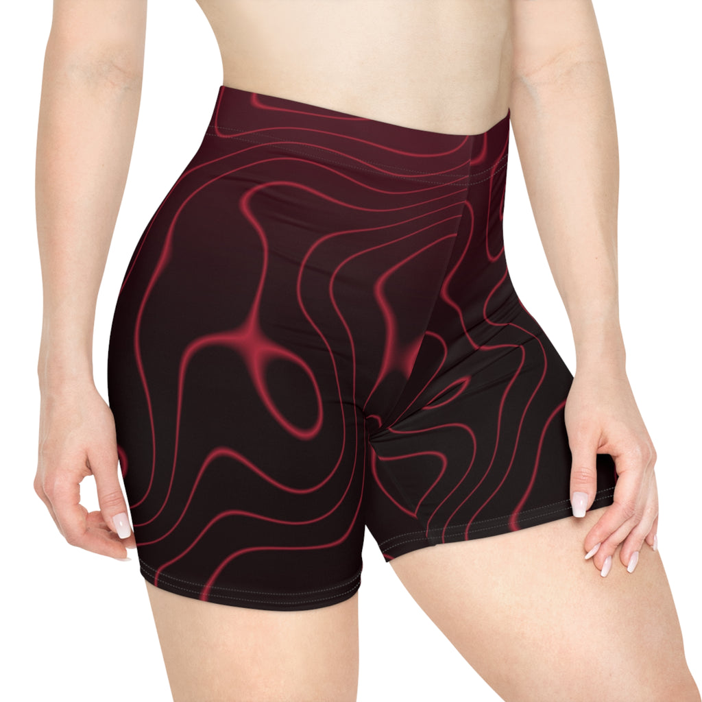 Spiced Wine Topo Women's Biker Shorts — High-Waist Workout Shorts