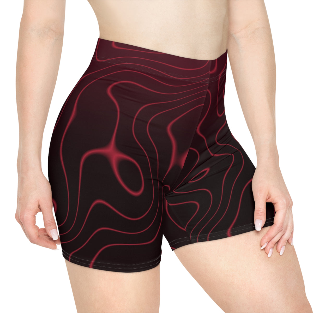 Spiced Wine Topo Women's Biker Shorts — High-Waist Workout Shorts