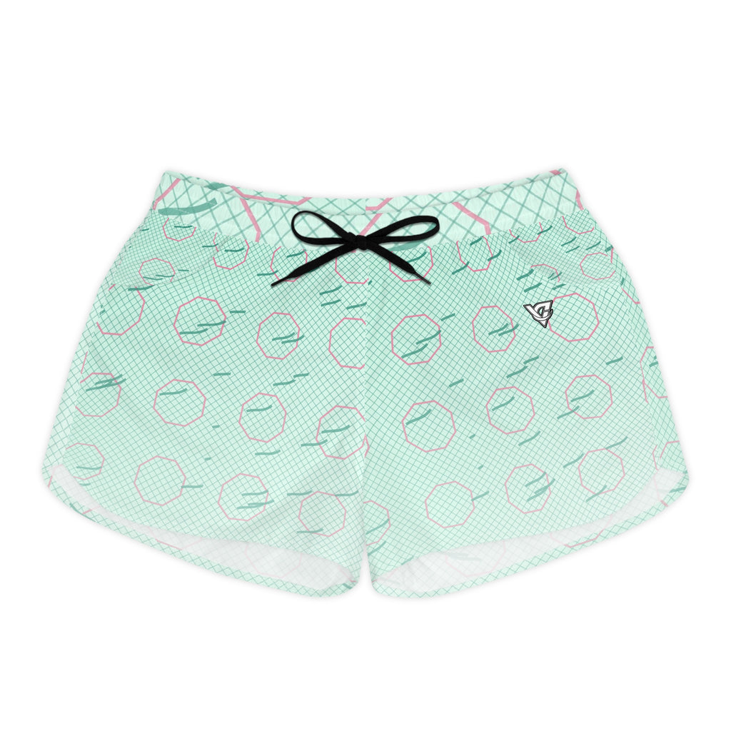 Combat Sports Mint Glow Cage Mesh Women's Athletic Shorts with Pockets